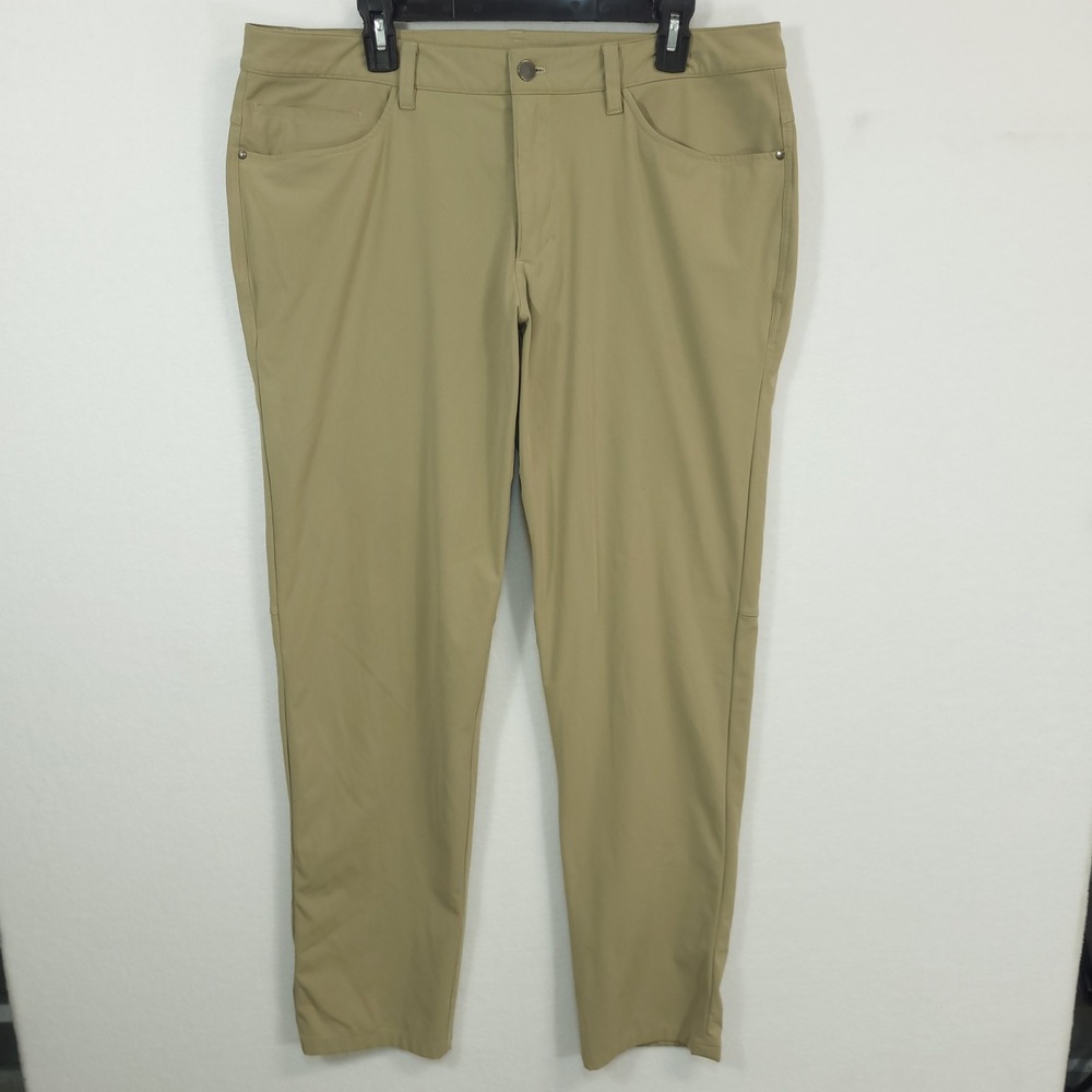 Lululemon Commission Pant Slim Mens 36X33‎ Khaki Tan Warpstreme Chino LM5426S